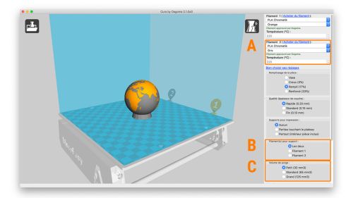 Comment imprimer en double extrusion sur Cura ?